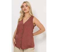 Yours Women's Woven Linen Waistcoat in Burnt Orange | Size: 20 Yours Burnt Orange 20