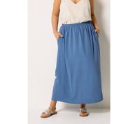 Yours Curve Navy Midi Skirt - Women's - Plus Size Curve
