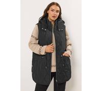 Yours Woven Quilted Gilet In Black Black 20