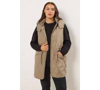 Yours Woven Quilted Gilet In Natural Natural 34-36