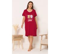 Yours Curve 'You're My Jam' Dipped Back Nightdress - Women's - Plus Size Curve Red