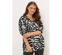 Yours Zebra Print Balloon Sleeve Top Multi 18
