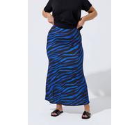 Yours Women's Zebra Print Maxi Skirt in Cobalt | Size: 16 Yours Cobalt 16
