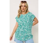 Yours Curve Blue Zebra Print T-Shirt - Women's - Plus Size Curve