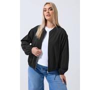 Yours Women's Zip Bomber Jacket in Black | Size: 18 Yours Black 18