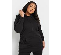 Yours Zip Detail Hoodie In Black Black