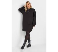 Yours Zip Neck Jumper Dress In Black Black 22-24