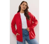Yours Curve Zip Up Hoodie - Women's - Plus Size Curve Red