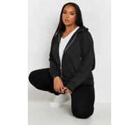 Yours Zip Through Hoodie In Black Black 30-32