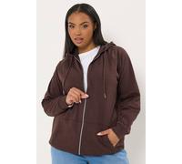 Yours Curve Brown Zip Through Hoodie - Women's - Plus Size Curve