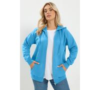 Yours Women's Zip Through Raglan Hoodie in Bright Blue | Size: 20