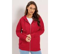 Yours Women's Zip Through Raglan Hoodie in Red | Size: 16