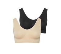 Yourset 2 Pack Curve Black & Nude Seamless Non-Padded Non-Wired Bras - Women's - Plus Size Curve