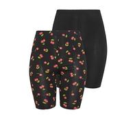 Yourset 2 Pack Curve Cherry Cycling Shorts - Women's - Plus Size Curve Black