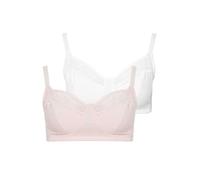 Yourset 2 Pack Curve Cotton Lace Trim Non-Padded Non-Wired Bralette - Women's - Plus Size Curve