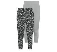 Yours 2 Pack Curve Grey Swirl Cropped Leggings - Women's - Plus Size Curve