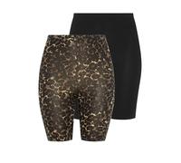 Yours Women's 2 Pack Leopard Stretch Cycling Shorts in Black | Size: 22 Yours Black 22