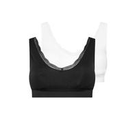 Yourset 2 Pack Curve & White Lace Trim Seamless Bralette - Women's - Plus Size Curve
