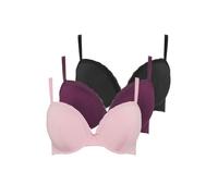 Yourset 3 Pack Curve & Pink Lace Trim Padded T-Shirt Bras - Women's - Plus Size Curve