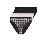 Yourset 5 Pack Curve & Pink Check Print High Leg Knickers - Women's - Plus Size Curve