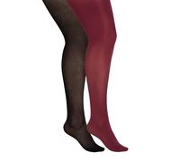 Yourset Curve 2 Pack Burgundy & Black 100 Denier Tights - Women's