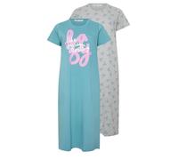 Yourset Curve 2 Pack 'Lazy Like Sunday Morning' Midaxi Nightdresses - Women's - Plus Size Curve Blue