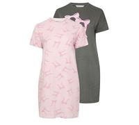Yourset Curve 2 Pack & Pink Bow Print Nightdresses - Women's - Plus Size Curve