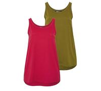 Yourset Curve 2 Pack Red & Green Core Vest Tops - Women's - Plus Size Curve