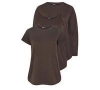 Yourset Curve 3 Pack Brown Core T-Shirt Essentials Set - Women's - Plus Size Curve