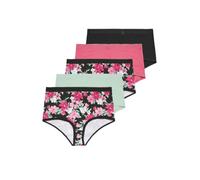 Yourset Curve 5 Pack Black Floral Print Full Briefs - Women's - Plus Size Curve