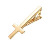 Yoursfs Gold Matte Party Religious Decorative Cross Tie Clip And Unique Tie Clips For men Jewelry For Father Husband Bridegroom