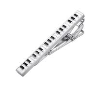 Yoursfs Music Tie Clips for Men Unique Elegant Tie Bar Clip Copper Drum Kit Guitar Tie Pins Fashion Jewelry Men's Clothing Accessories for Valentine's Day Gifts, black and white, 5.5*0.6CM