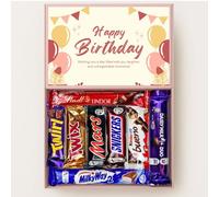 YourTreatBox Birthday Chocolate Gift Box for Women and Men - Happy Birthday Chocolate Assortment with Cadbury Twirl, Twix, Snickers, Milky Way, Mars, Kinder Bueno, Lindt Lindor & Cadbury Dairy Milk