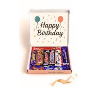 YourTreatBox Birthday Chocolate Gift Box for Women and Men - Personalised Chocolate Assortment with Cadbury Twirl, Twix, Snickers, Milky Way, Mars, Kinder Bueno, Lindt Lindor & Cadbury Dairy Milk