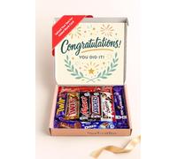 YourTreatBox Congratulations Chocolate Gift Box - Celebration Assortment with Cadbury Twirl, Twix, Snickers, Milky Way, Mars, Kinder Bueno, Lindt & Dairy Milk for Achievements, Personalised