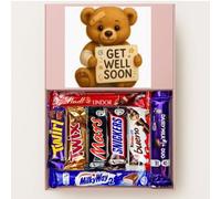 YourTreatBox Get Well Soon Gifts for Women and Men - Chocolate Care Package with Cadbury, Twix, Snickers, Milky Way, Mars, Kinder Bueno, Lindt - Recovery Gift Box - Hospital Prescription Chocolate