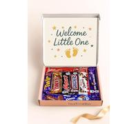 YourTreatBox Welcome Little One Chocolate Gift Box - Assortment with Cadbury Twirl, Twix, Snickers, Milky Way, Mars, Kinder Bueno, Lindt & Dairy Milk for Parents & Caregivers, Personalised Gifts