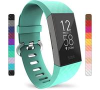 Yousave Accessories Bracelet Compatible With Fitbit Charge 3/4, Replacement Band, Sport Strap - Small - Mint Green