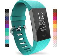 Yousave Accessories Strap Compatible with Fitbit Charge 3 / Fitbit Charge 4, Fitbit Charge 3 / Fitbit Charge 4, Replacement Sport Strap - Large - Cyan