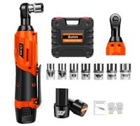 YouseaHome 3/8” Ratchet Wrench 12V Cordless Electric Power Tool Kit with 2 x 1500mAh Batteries, 2300RPM Cordless Ratchet Wrench Set Battery Ratchet Tool Kit, Forward/Reverse Function, Orange
