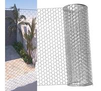 YouseaHome 600mm x 5m Chicken Wire Mesh Roll, Galvanized Hexagonal Fencing Wire, 0.98" Holes, 1" x 1" Square Mesh, Silver, 5m x 60cm
