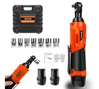 YouseaHome Electric Ratchet Wrench 3/8 Cordless Ratchet Wrench Set, 12V Ratchet Wrench Set Cordless with 2 Batteries, Electric 40N.m Torque 12V Power Ratchet Wrenches Set w/7pcs Sockets Set, Orange