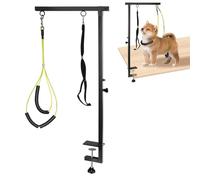 YouseaHome Foldable Pet Dog Grooming Black, Adjustable Arm & Double Tether Loops, Height and Width Adjustable Pet Grooming Supplies for Small Medium Dogs Cats Pet Salon