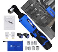 YouseaHome Ratchet Wrench Set Cordless with 2 x 1500mAh Lithium-Ion Batteries, 3/8'' Angle Wrench with 7pcs Sockets Set, Electric 40N.m Torque 12V Power Ratchet Wrenches Set w/LED Work Light