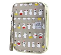YOUSHARES 192 Slots Colored Pencil Case, Large Capacity Pencil Holder Pen Organizer Bag with Zipper for Prismacolor Watercolor Coloring Pencils, Gel Pens for Artist (Bathing Bear)