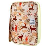 YOUSHARES 192 Slots Colored Pencil Case, Large Capacity Pencil Holder Pen Organizer Bag with Zipper for Prismacolor Watercolor Coloring Pencils, Gel Pens for Artist (Christmas Deer)