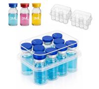 YOUSHARES 2 Pcs Peptide Case for Fridge - Peptide Travel Case for Storage 10 Slots 3ml Insulin Vial Holder, Transparent Box for 1-3ml Glass Vials for GLP-1, BAC Water Storage, Perfect Organized Fit