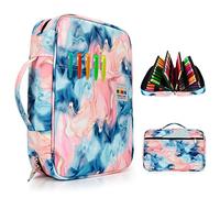 YOUSHARES 300 Slots Organizer Color Pencil Case - Pen Case Organizer with Handy Wrap & Zipper, Multilayer Holder for Prismacolor Colored Pencils & Gel Pen (Quicksand Pink)