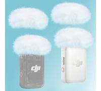 YOUSHARES 4 Packs Furry Mic Windscreen for DJI MIC 2, Microphone Pop Filter Mic Cover for DJI MIC 2 Reduce Background Nosie, White (Not for DJI MIC 1)