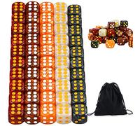 YOUSHARES 50 Pcs Game Dice Set Age 15+ with Free Pouch - Multi - Colors Rounded Edges Dice, 6 Sided 16mm D6 Standard Dice, Table Games Dice Perfect for Tenzi, Yahtzee, Farkle, Bunco and Teaching Math
